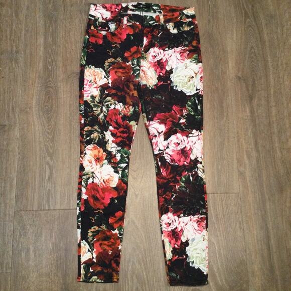7FAM Super Skinny Ankle Floral Jeans 30 - Picture 4 of 8